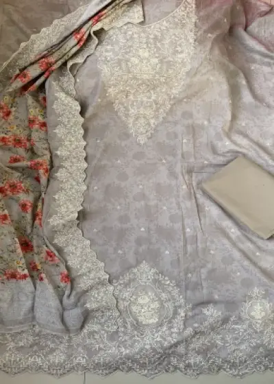 প্রিমিয়াম সুতি ড্রেস {Ash Color}